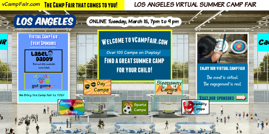 Los Angeles virtual summer camp fair lobby