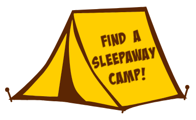 Vector image of a brown and yellow tent at summer camp.